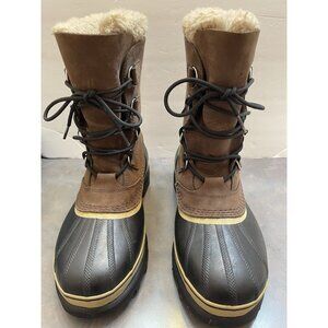 SOREL Caribou Size 11 Bruno Waterproof Men's Snow Boots Barn Snow Warm Faux Fur